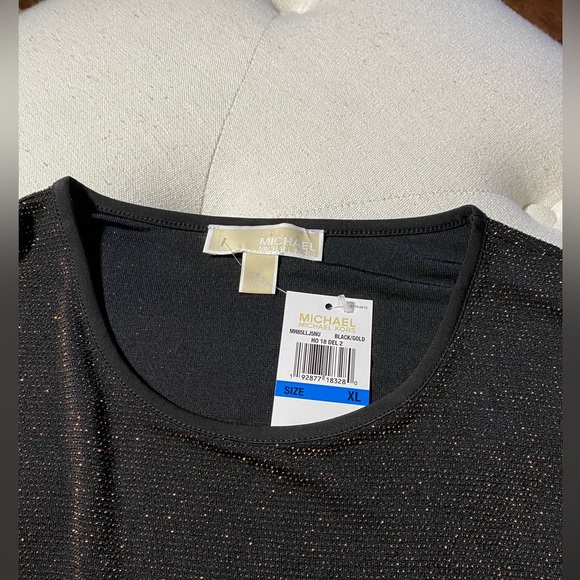 NWT MICHAEL Michael Kors Flared-Sleeve Shimmer Top!! - Picture 4 of 8